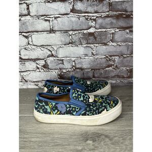 Coach Cameron A01986 Aqua Blue Floral Fabric SlipOn Sneakers Women Sz 8B US/38EU